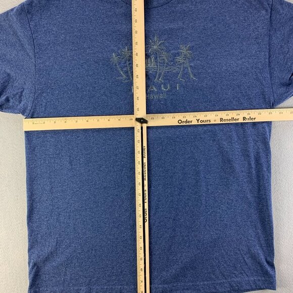 Maui Hawaii Shirt‎ Mens Extra Large Blue Embroidered Tropical Hawaiian Vacation - Picture 8 of 11